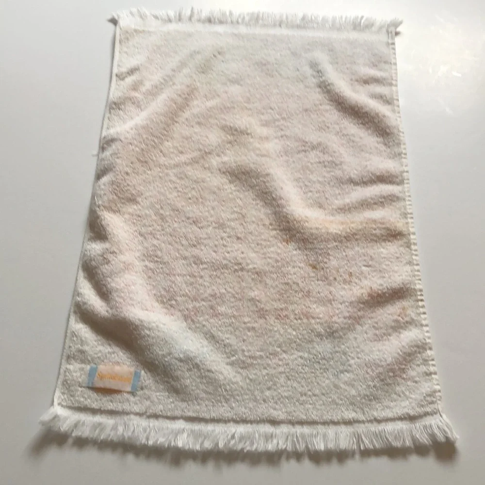 Springmaid Vintage Guest Towel Set Pink Gingham and flowers terrycloth 60s